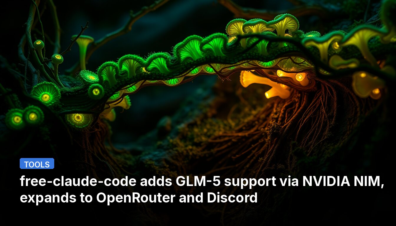 free-claude-code añade soporte para GLM-5 a través de NVIDIA NIM y se expande a OpenRouter y Discord.